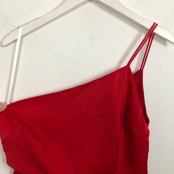Superdown Rubi One Shoulder Satin Mini Dress Size M Red Revolve Party Dress - Picture 5 of 10